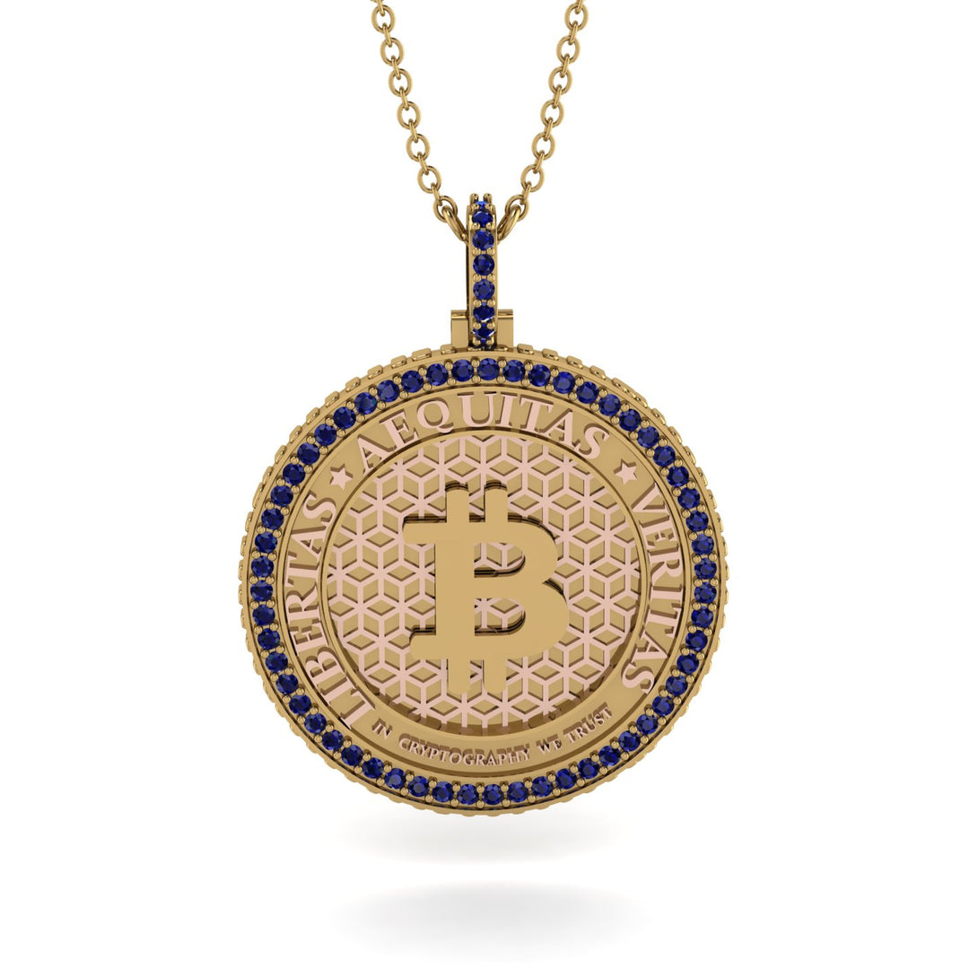 Bitcoin Sapphire Necklace - Cooper No. 40