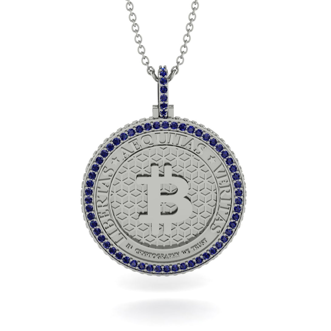 Bitcoin Sapphire Necklace - Cooper No. 45