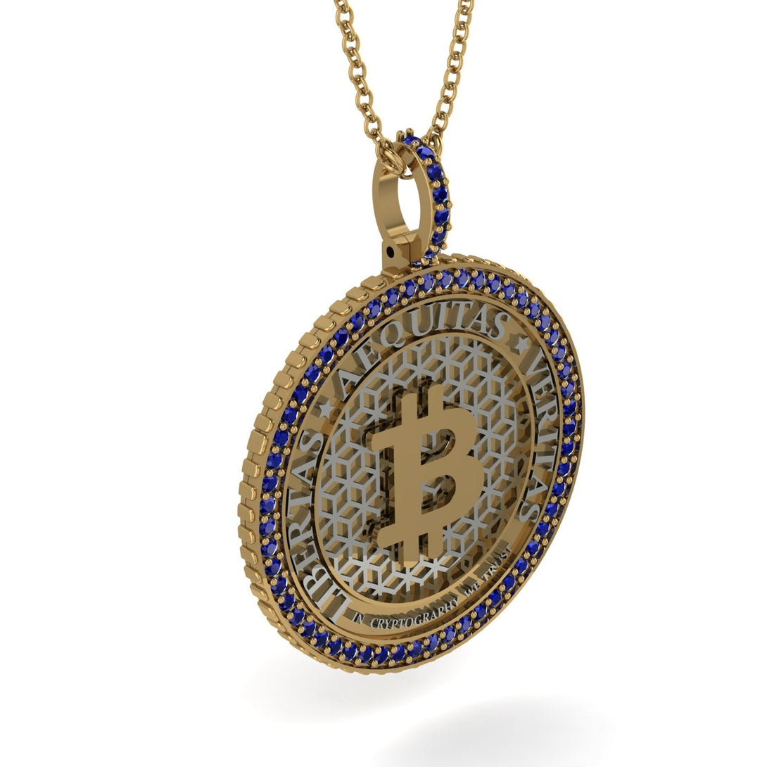 Bitcoin Sapphire Necklace - Cooper No. 43