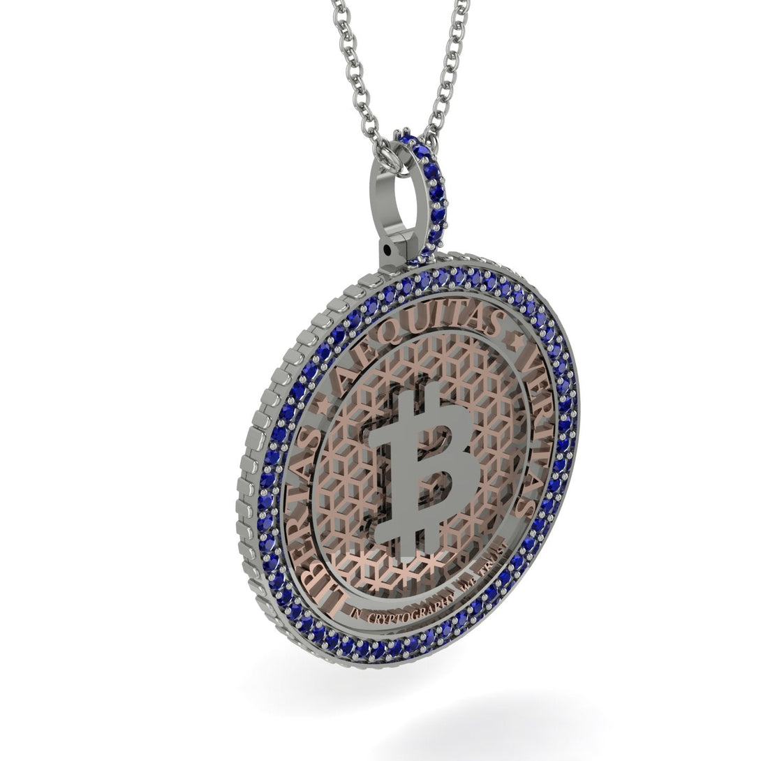 Bitcoin Sapphire Necklace - Cooper No. 42