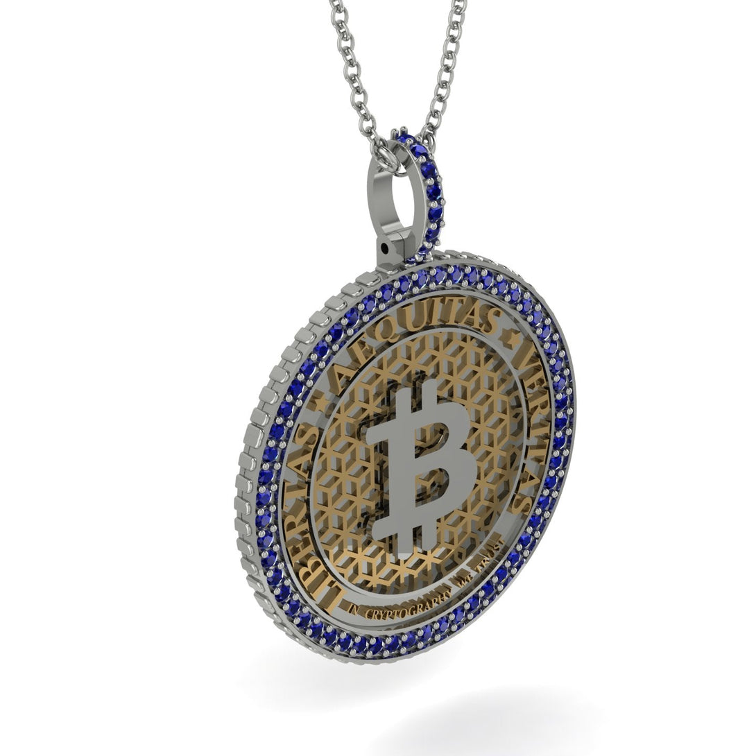 Bitcoin Sapphire Necklace - Cooper No. 39