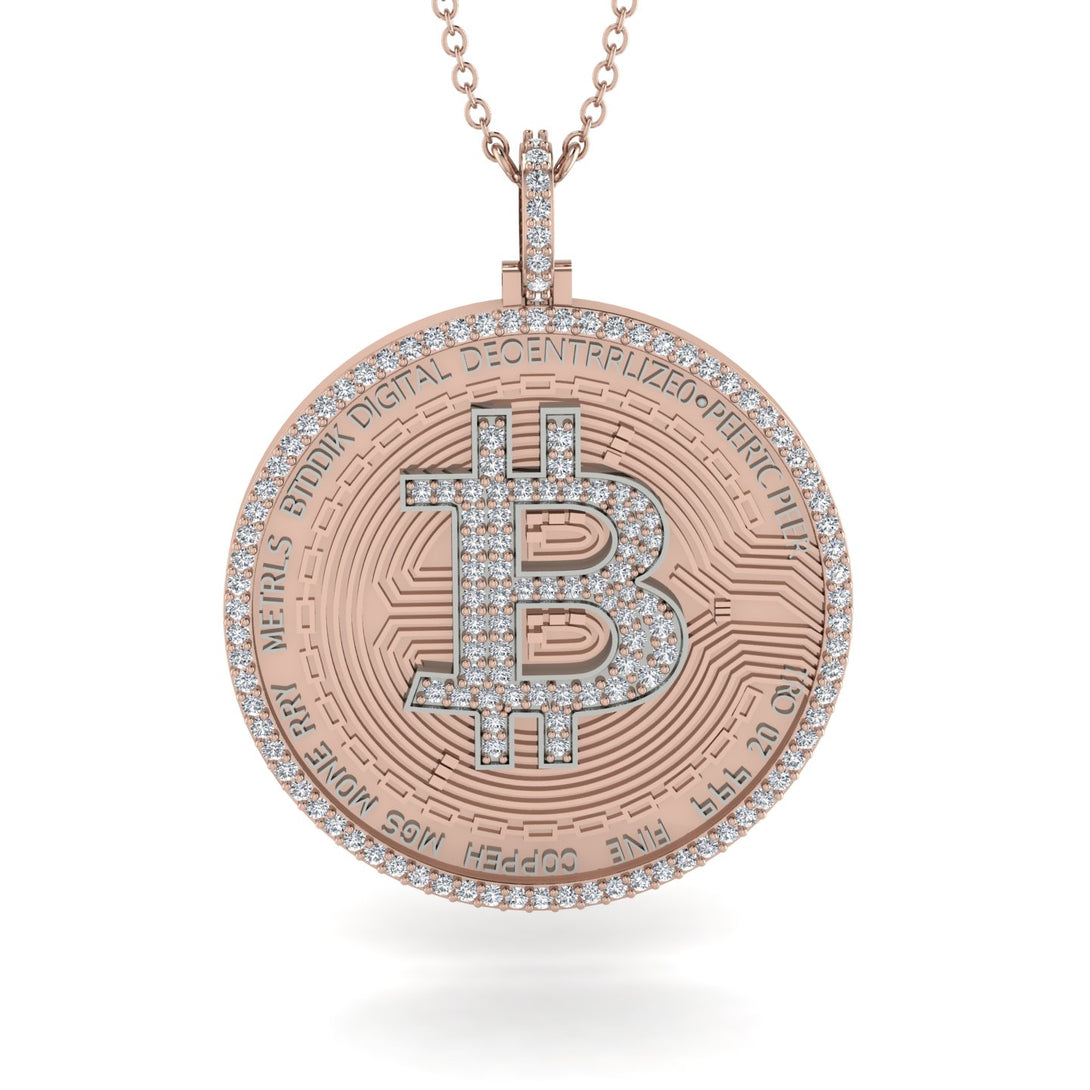 Bitcoin Diamond Round Pendant - Easton No. 8
