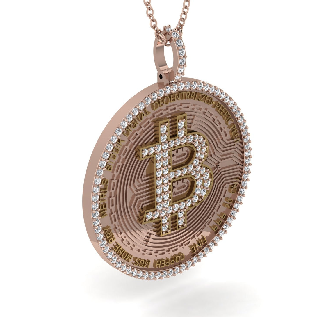 Bitcoin Diamond Round Pendant - Easton No. 2