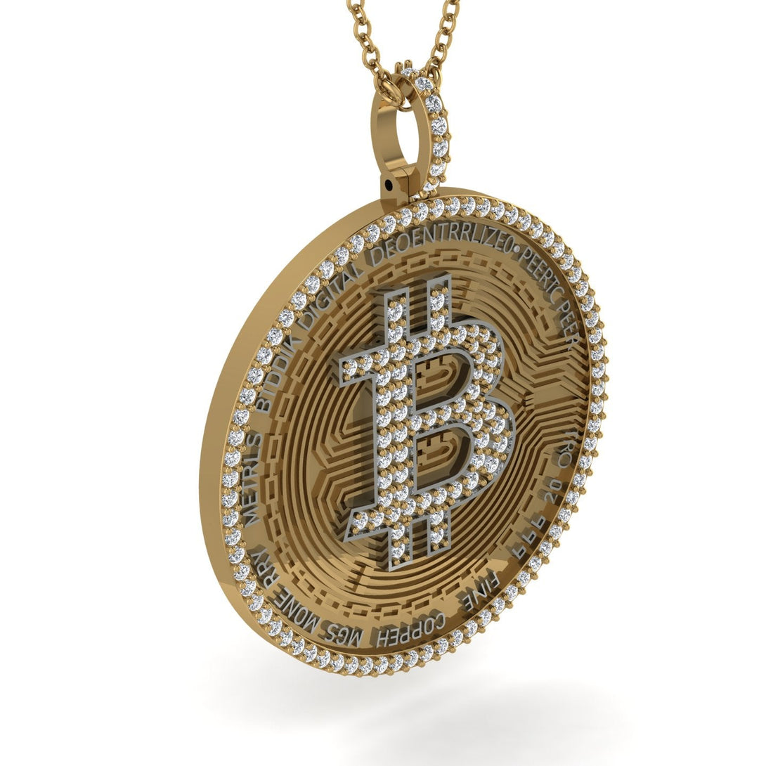 Bitcoin Diamond Round Pendant - Easton No. 7