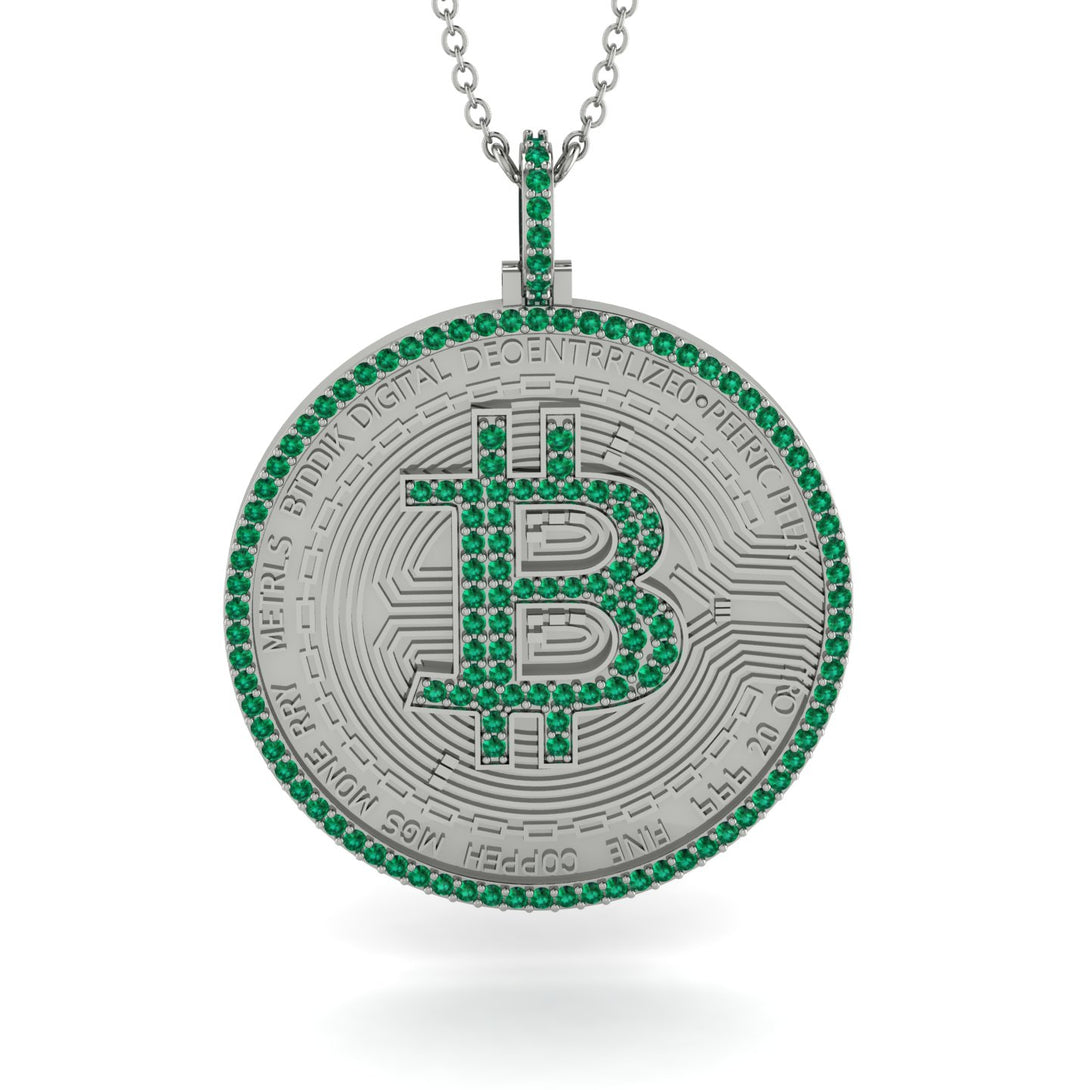 Bitcoin Emerald Round Pendant - Easton No. 18