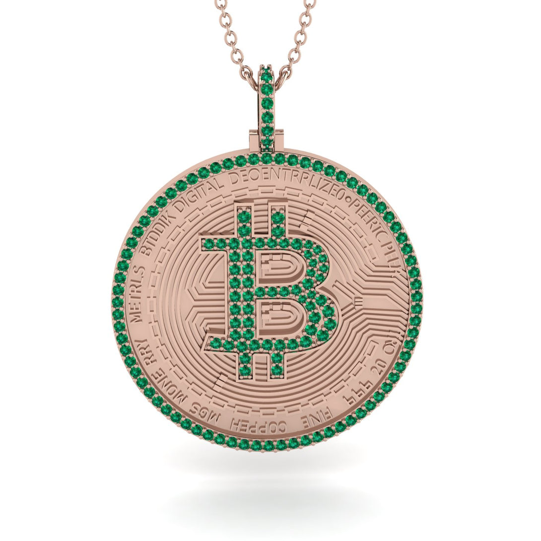 Bitcoin Emerald Round Pendant - Easton No. 14