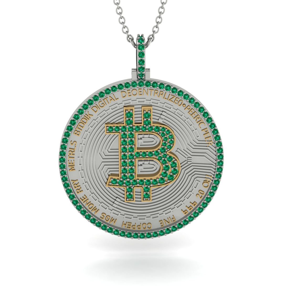 Bitcoin Emerald Round Pendant - Easton No. 12