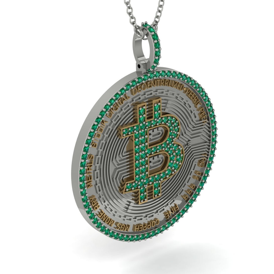 Bitcoin Emerald Round Pendant - Easton No. 12