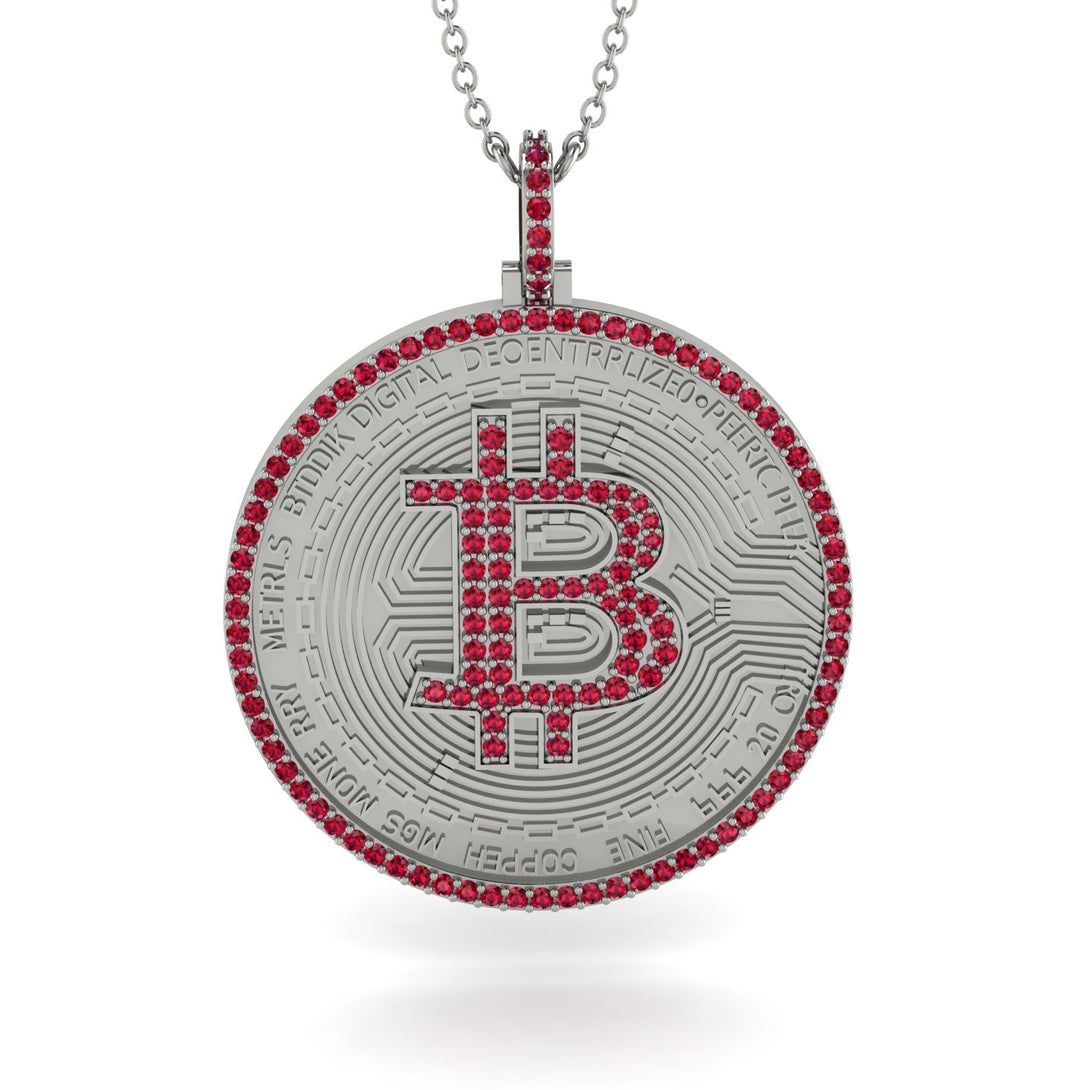 Bitcoin Ruby Round Pendant - Easton No. 36