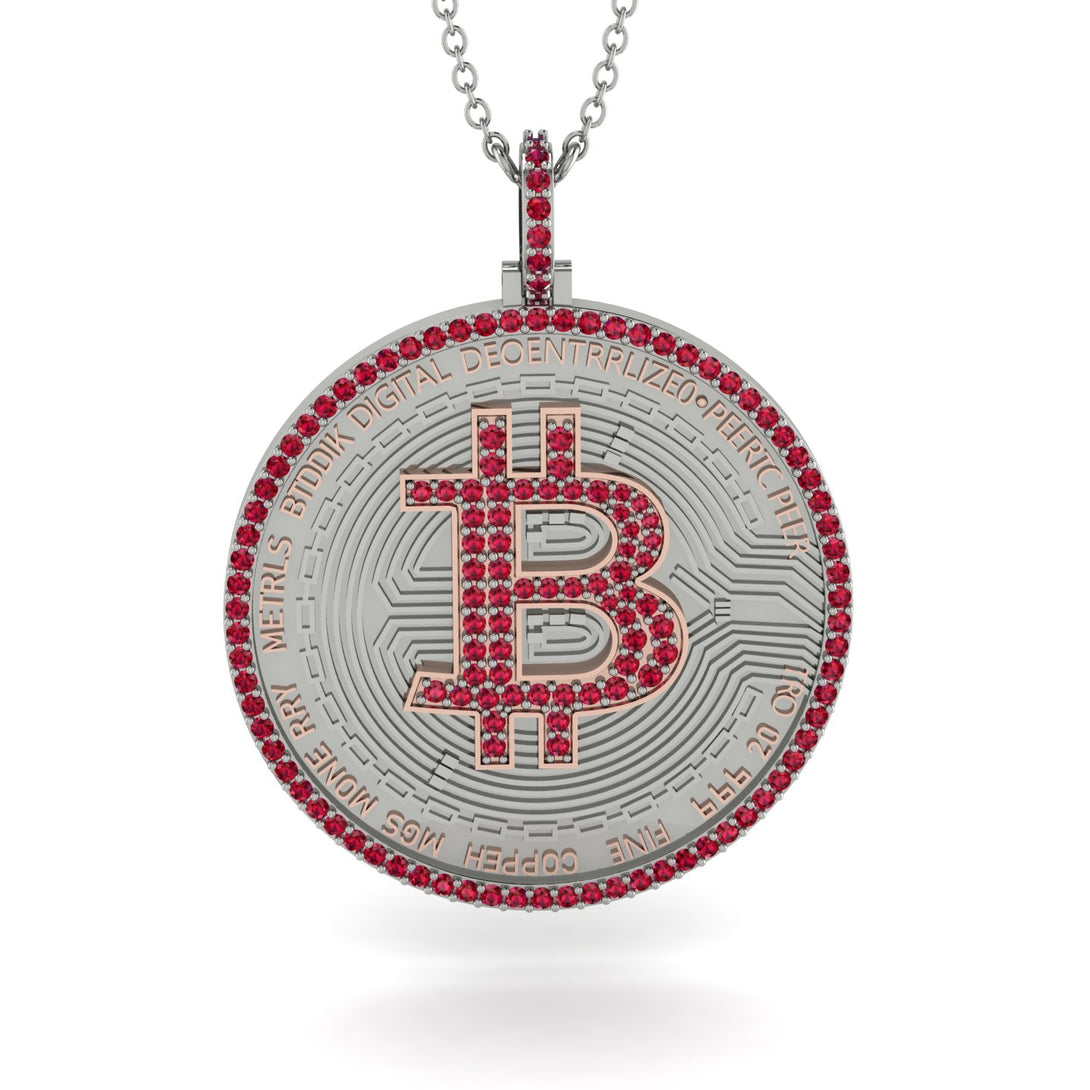 Bitcoin Ruby Round Pendant - Easton No. 33