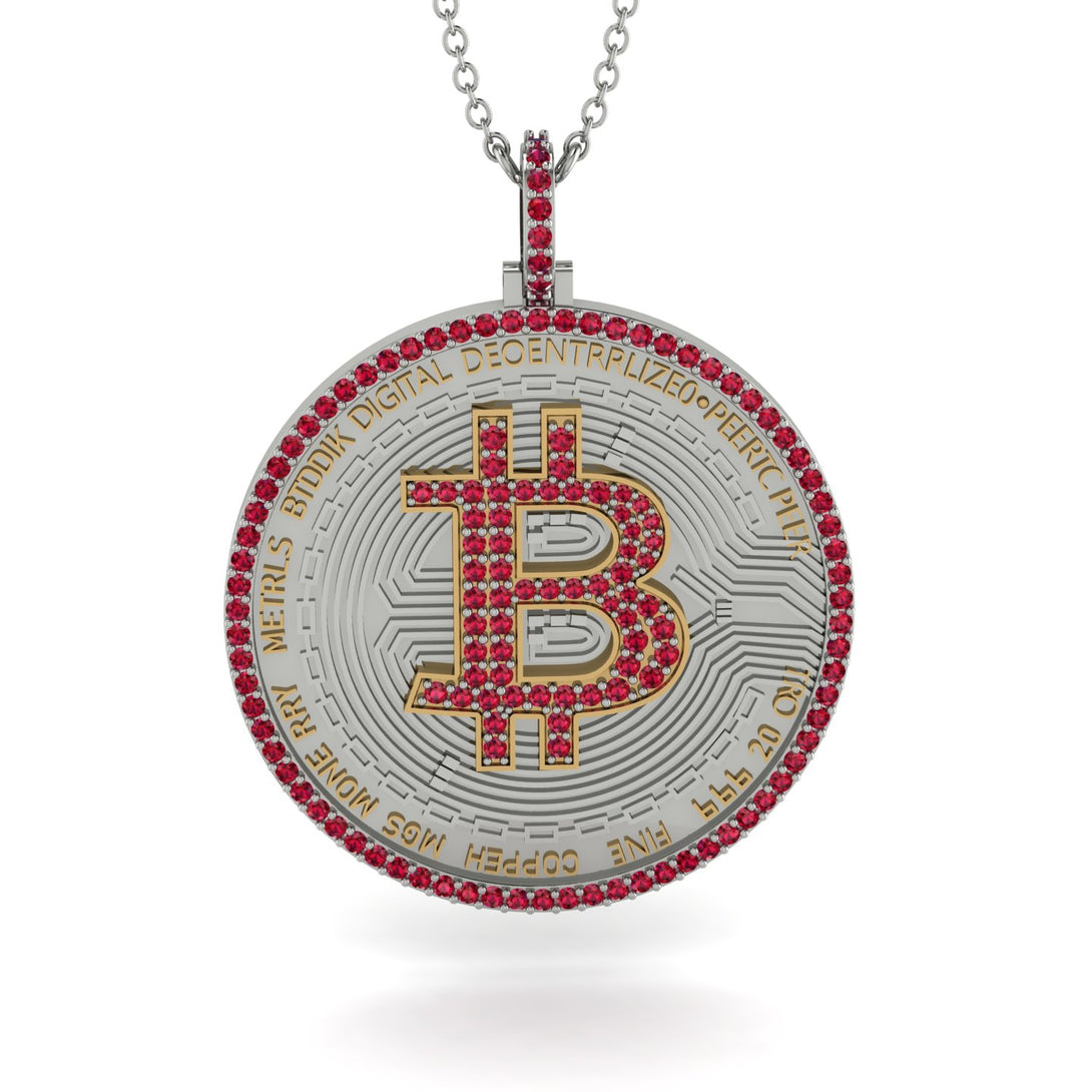 Bitcoin Ruby Round Pendant - Easton No. 30