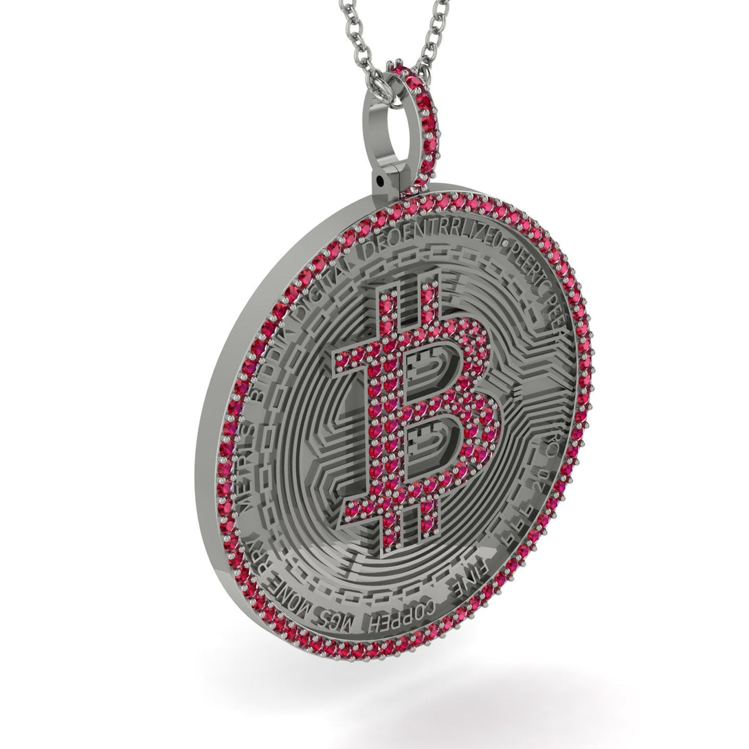 Bitcoin Ruby Round Pendant - Easton No. 36