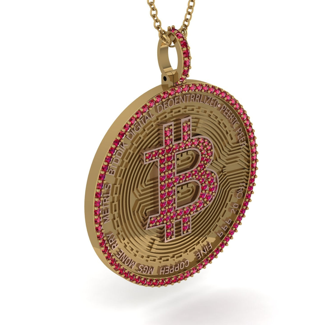 Bitcoin Ruby Round Pendant - Easton No. 31