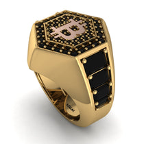 Bitcoin Black Diamond Signet Ring - Axel No. 22 image 1