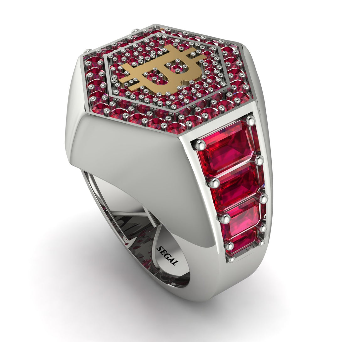 Bitcoin Ruby Signet Ring - Axel No. 30