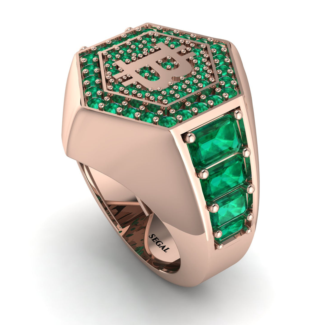 Bitcoin Emerald Signet Ring - Axel No. 14