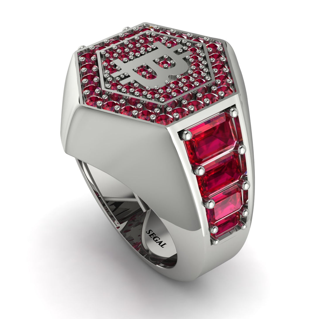Bitcoin Ruby Signet Ring - Axel No. 36