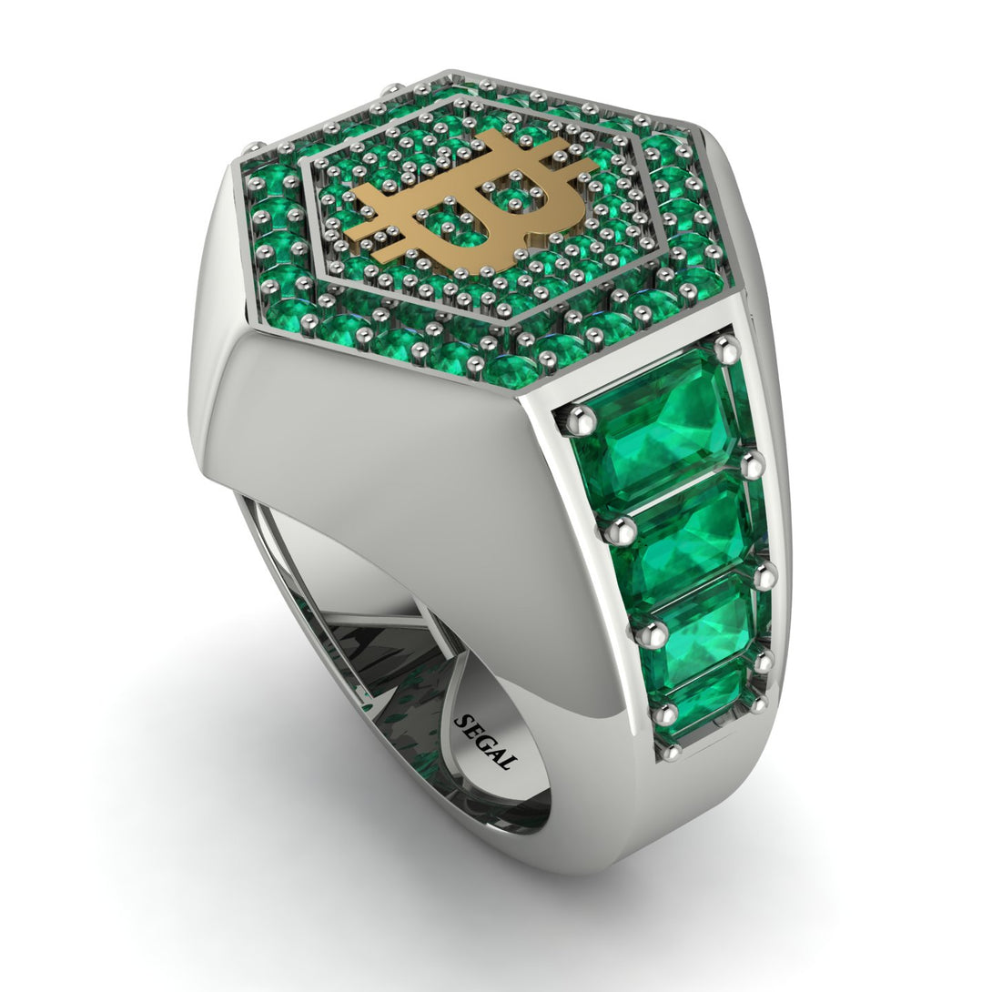 Bitcoin Emerald Signet Ring - Axel No. 12