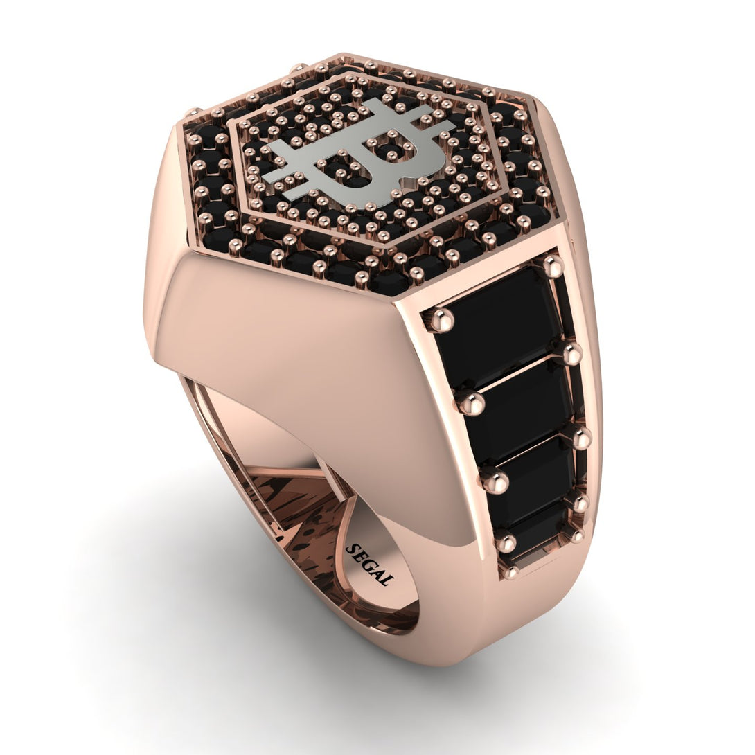 Bitcoin Black Diamond Signet Ring - Axel No. 26