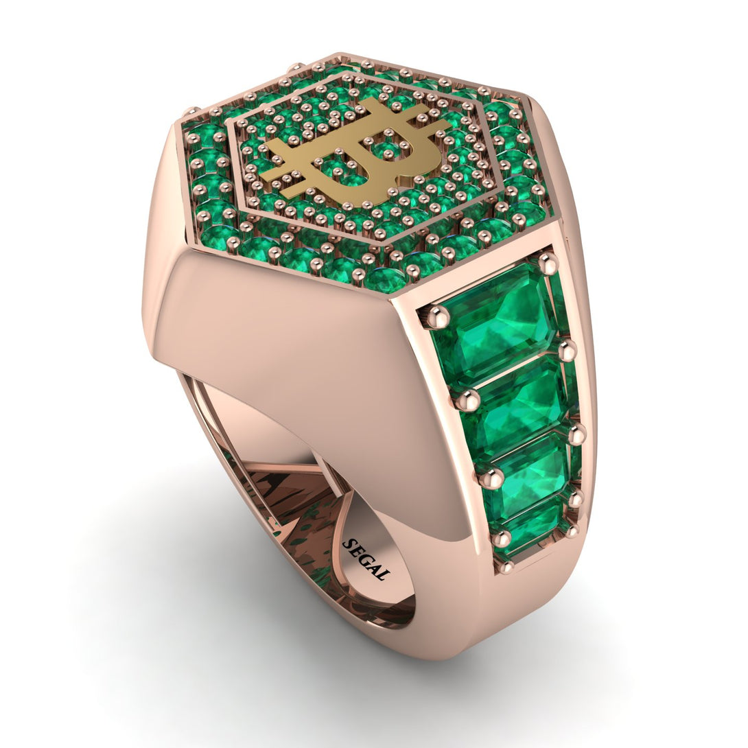 Bitcoin Emerald Signet Ring - Axel No. 11