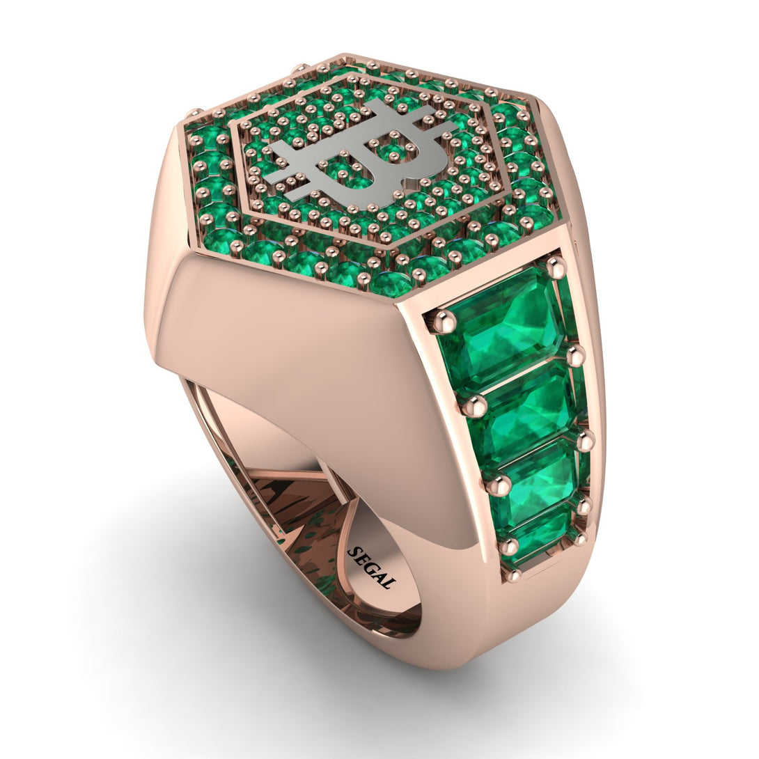 Bitcoin Emerald Signet Ring - Axel No. 17