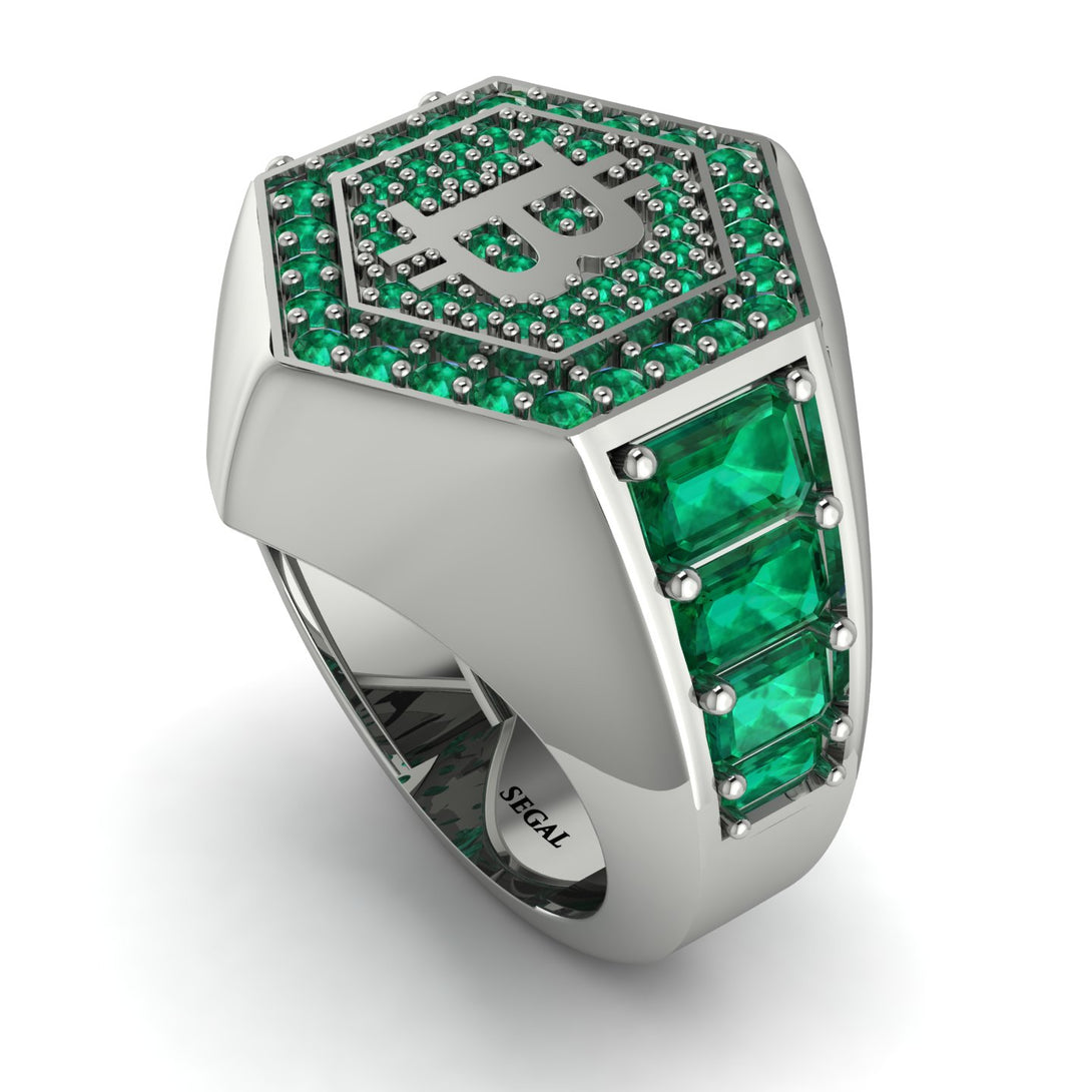 Bitcoin Emerald Signet Ring - Axel No. 18