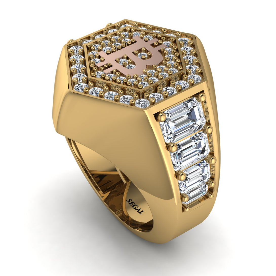 Bitcoin Diamond Signet Ring - Axel No. 4