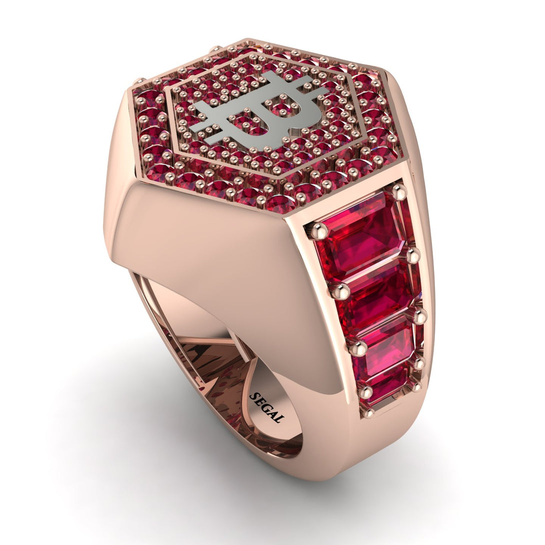 Bitcoin Ruby Signet Ring - Axel No. 35