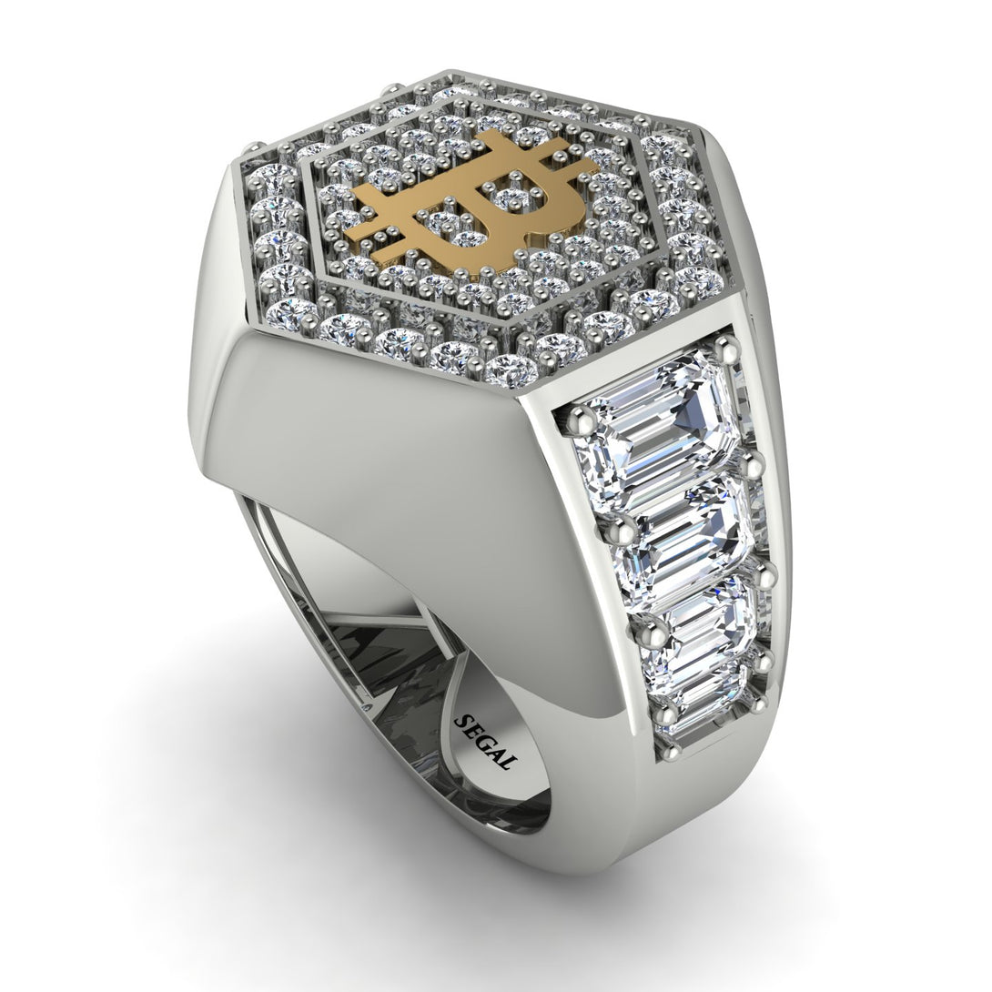Bitcoin Diamond Signet Ring - Axel No. 3