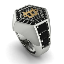 Bitcoin Black Diamond Signet Ring - Axel No. 21 image 1