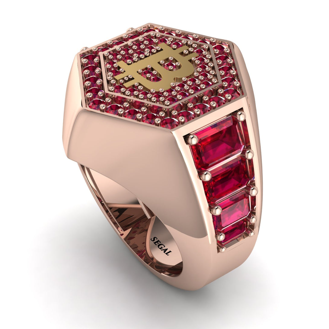 Bitcoin Ruby Signet Ring - Axel No. 29