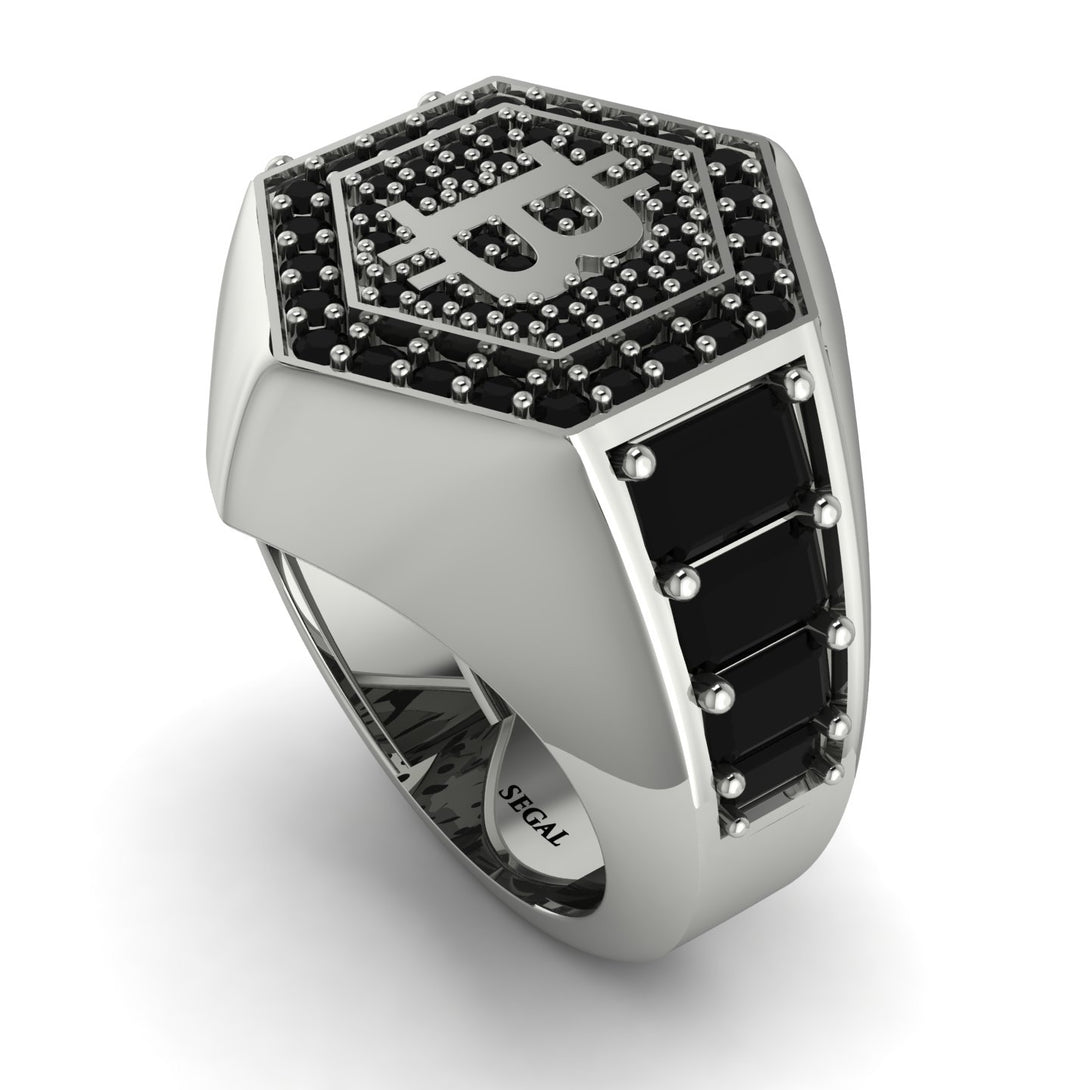 Bitcoin Black Diamond Signet Ring - Axel No. 27