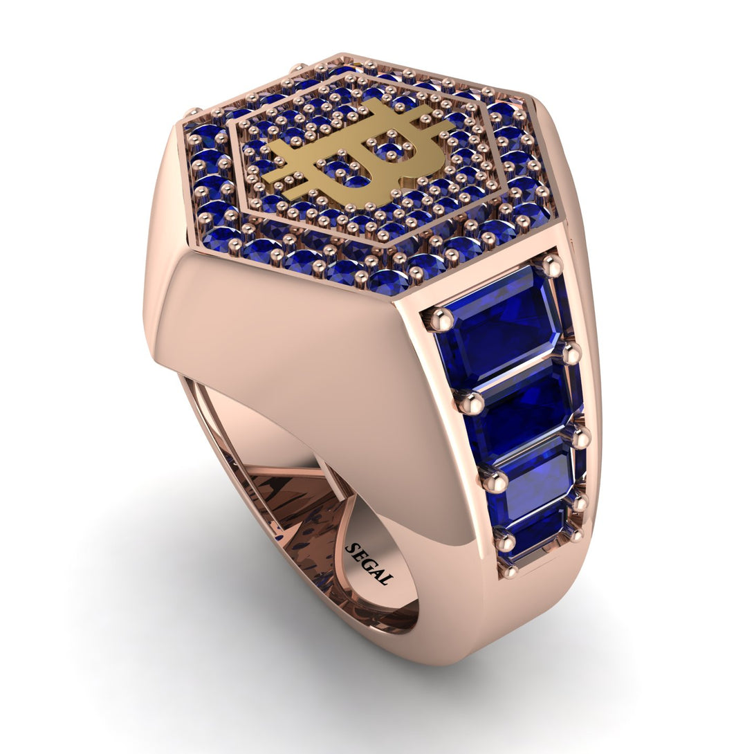 Bitcoin Sapphire Signet Ring - Axel No. 38