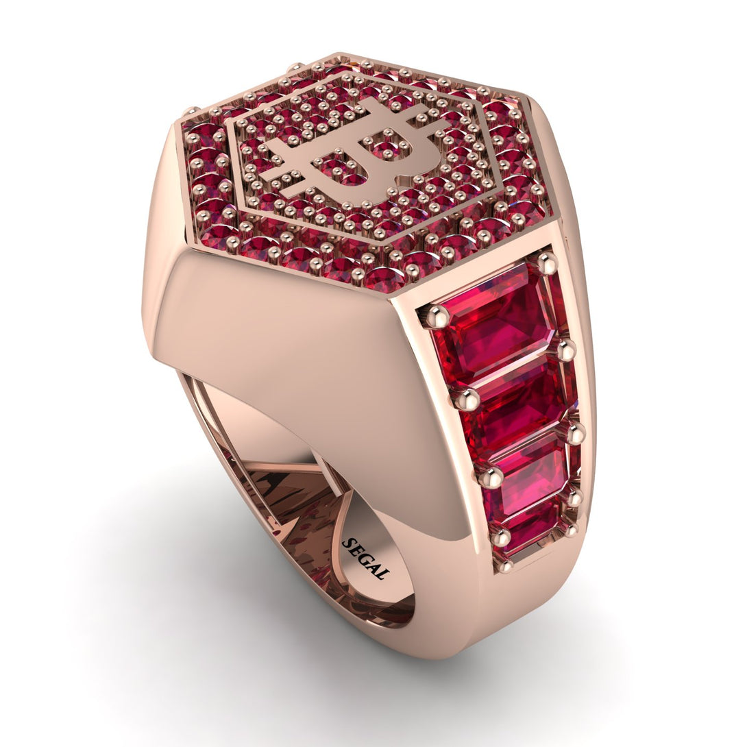 Bitcoin Ruby Signet Ring - Axel No. 32