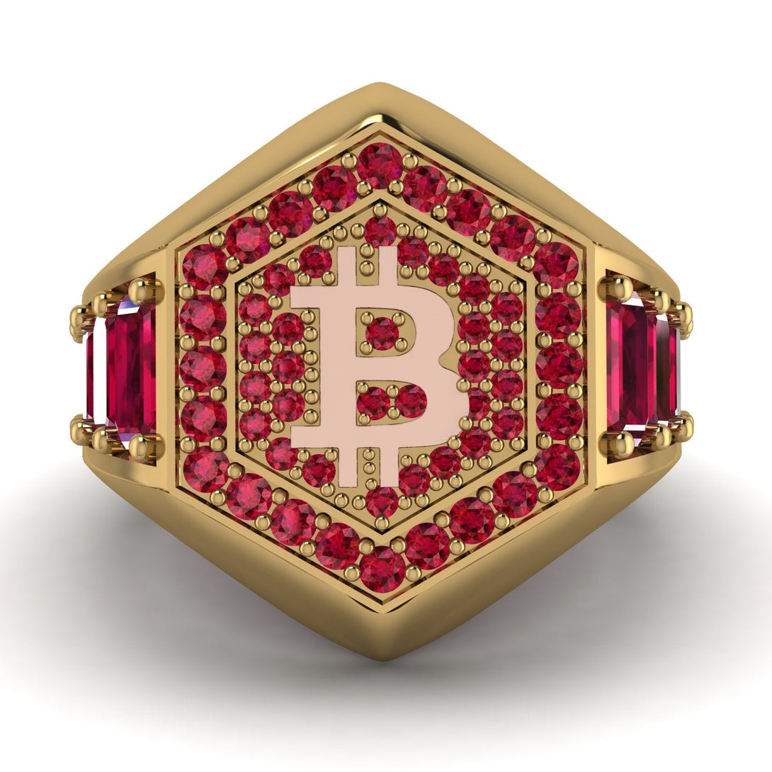 Bitcoin Ruby Signet Ring - Axel No. 31