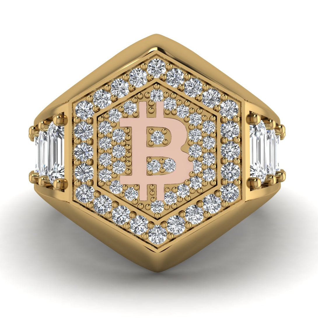 Bitcoin Diamond Signet Ring - Axel No. 4