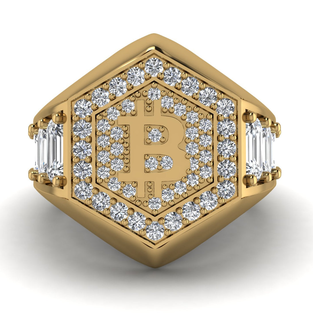 Bitcoin Diamond Signet Ring - Axel No. 1