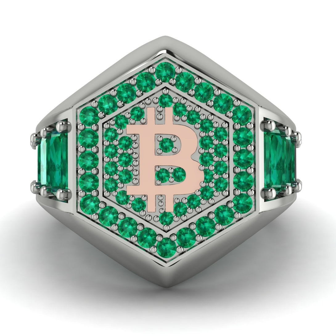 Bitcoin Emerald Signet Ring - Axel No. 15