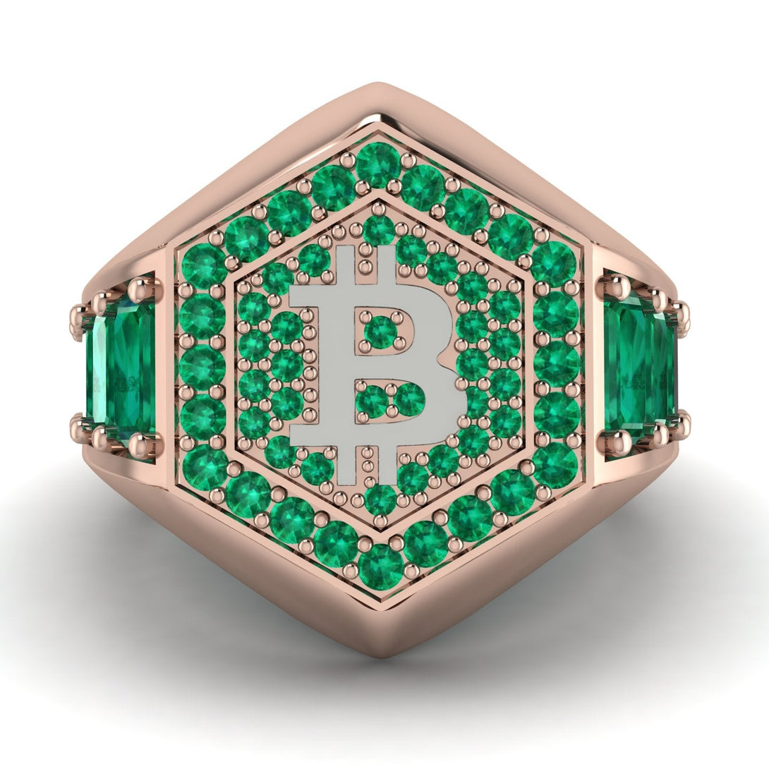 Bitcoin Emerald Signet Ring - Axel No. 17