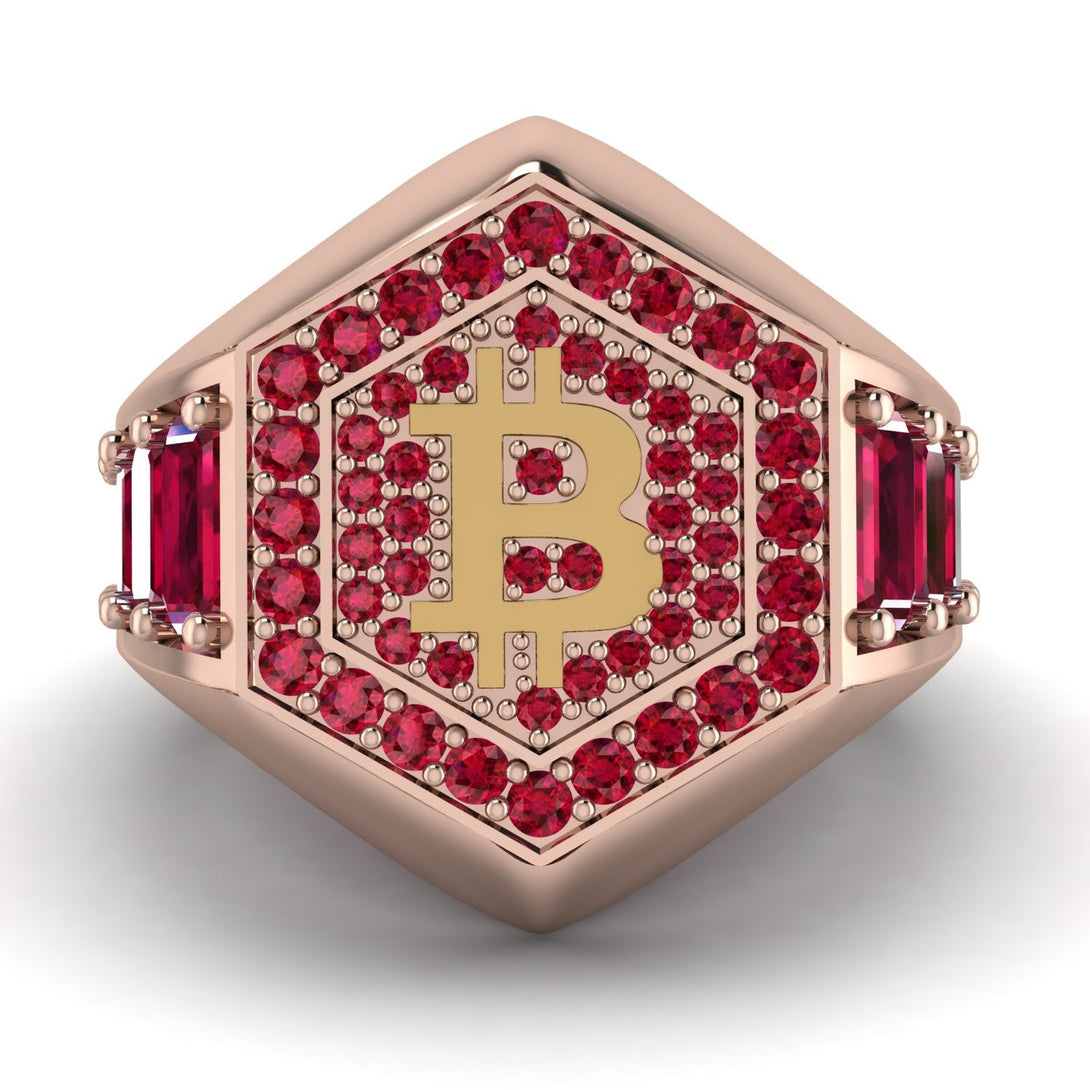 Bitcoin Ruby Signet Ring - Axel No. 29