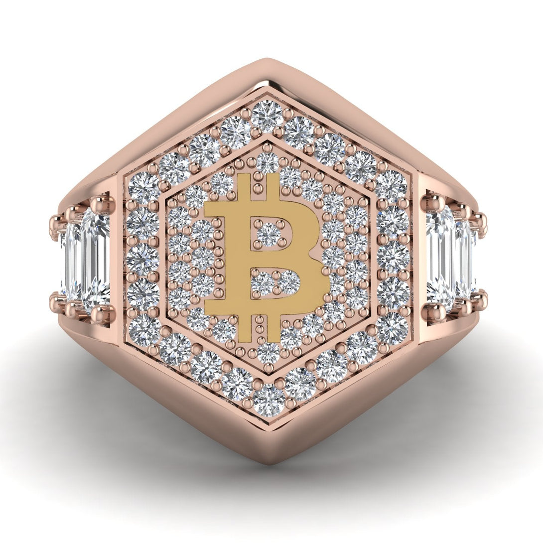Bitcoin Diamond Signet Ring - Axel No. 2