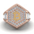 Bitcoin Diamond Signet Ring - Axel No. 2