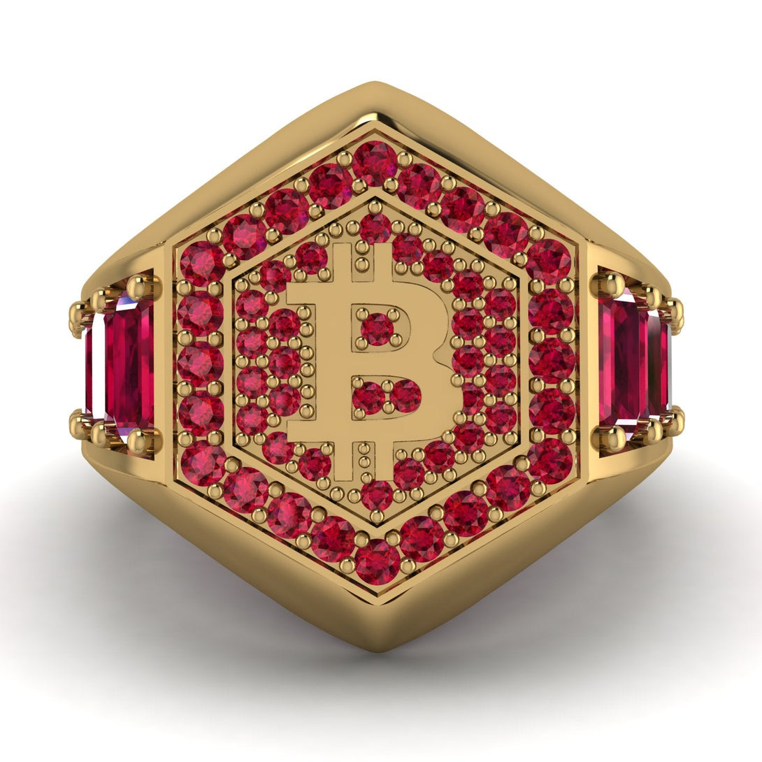 Bitcoin Ruby Signet Ring - Axel No. 28