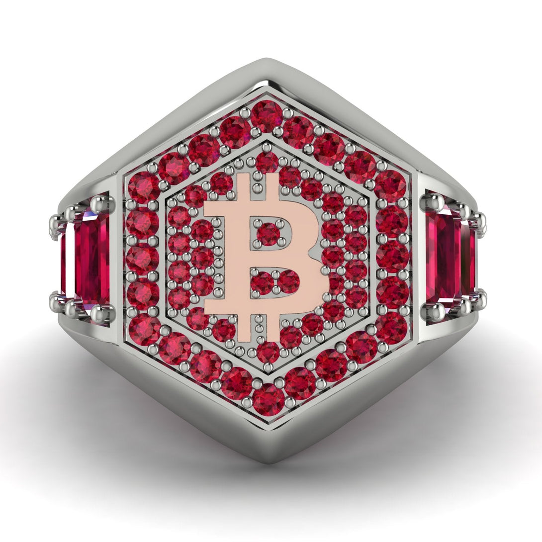 Bitcoin Ruby Signet Ring - Axel No. 33