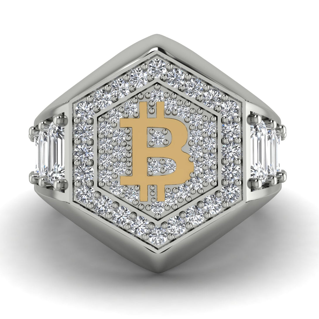 Bitcoin Diamond Signet Ring - Axel No. 3