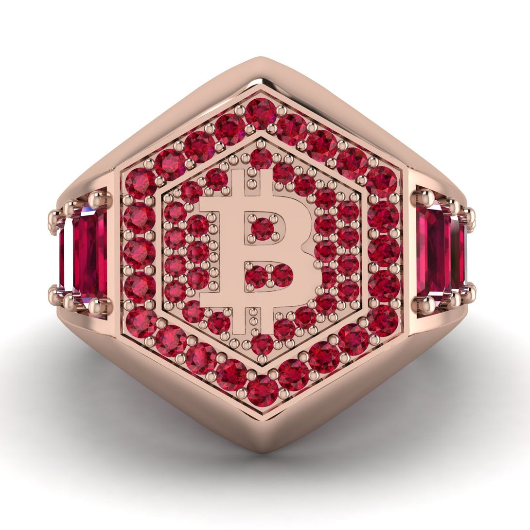 Bitcoin Ruby Signet Ring - Axel No. 32