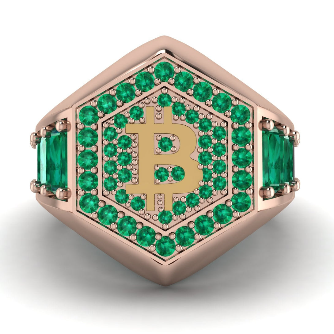 Bitcoin Emerald Signet Ring - Axel No. 11
