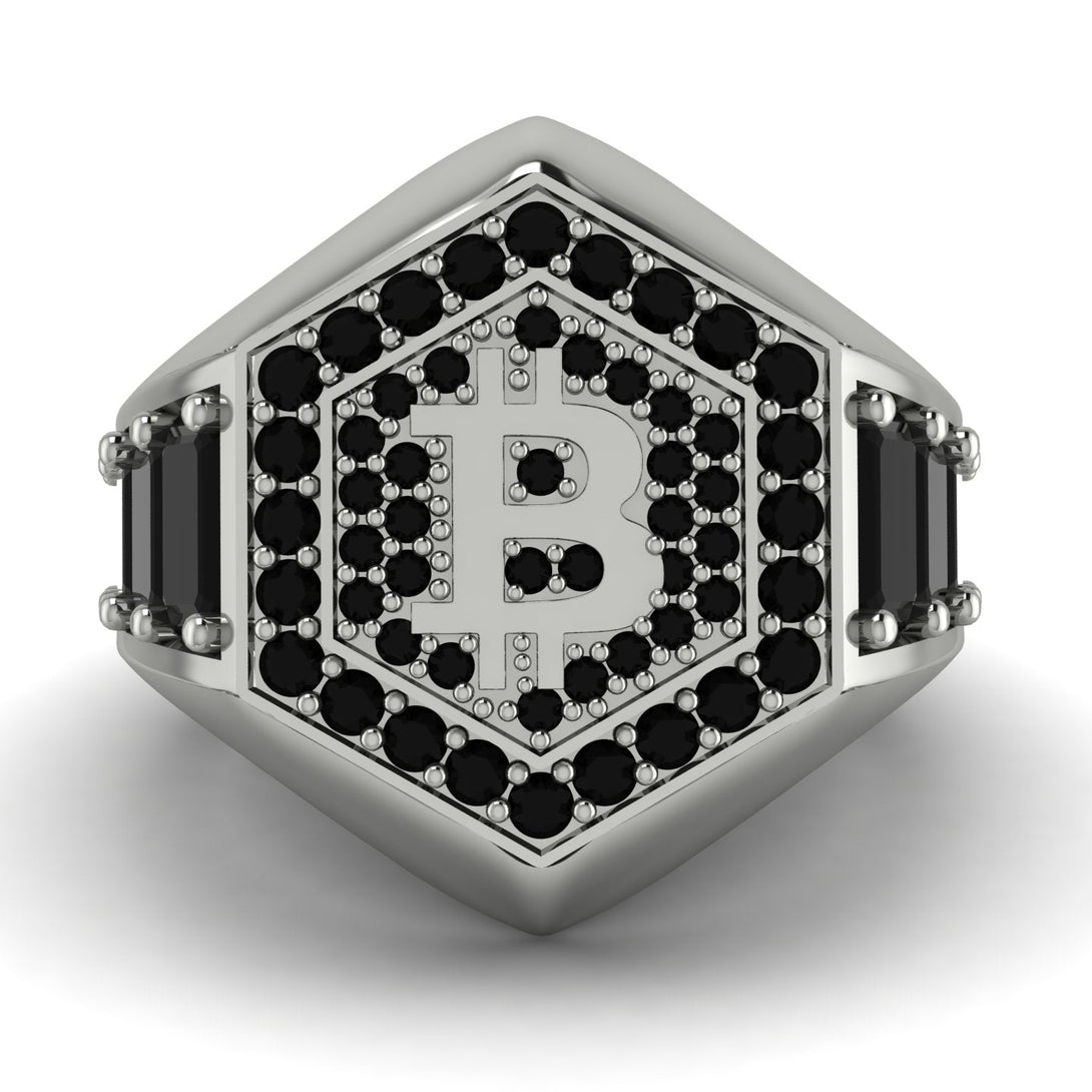 Bitcoin Black Diamond Signet Ring - Axel No. 27