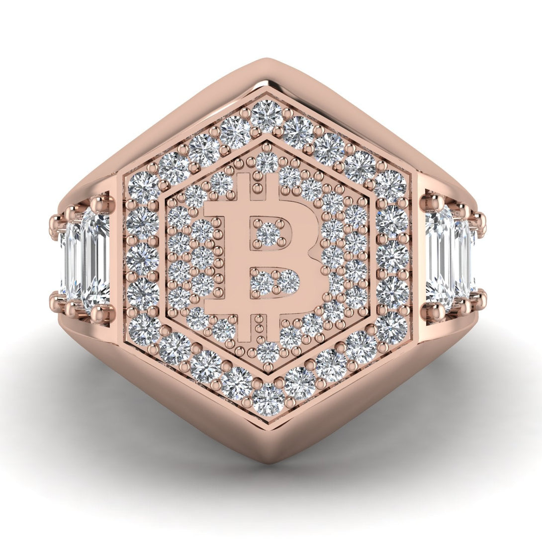 Bitcoin Diamond Signet Ring - Axel No. 5