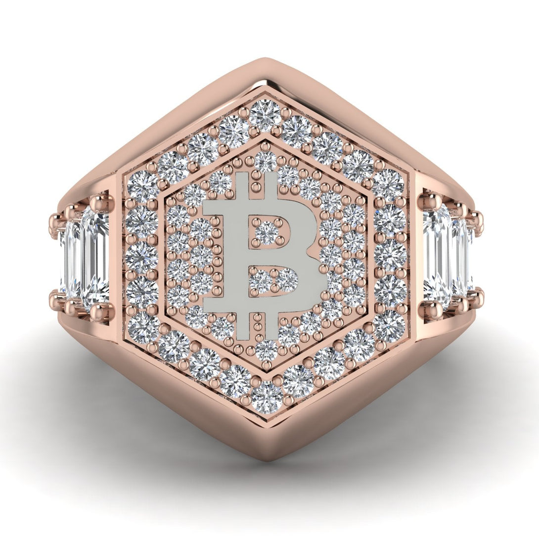 Bitcoin Diamond Signet Ring - Axel No. 8